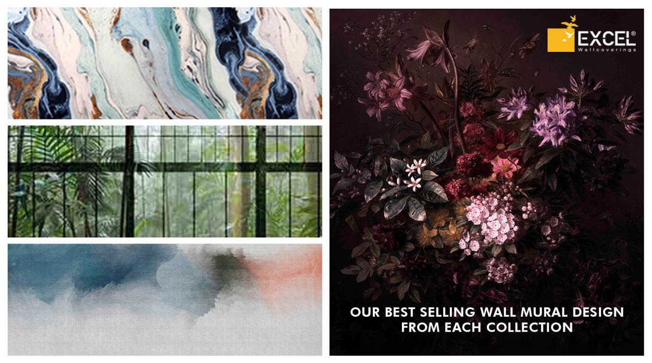 Deco wall mural design ideas for living room